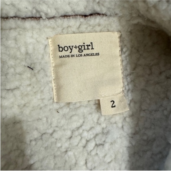 Boy + Girl faux shearling brown cream Jacket UNISEX - Picture 6 of 7